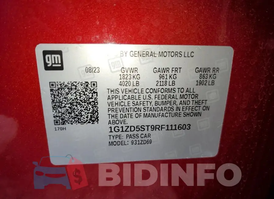 1G1ZD5ST9RF111603 Photo# 13