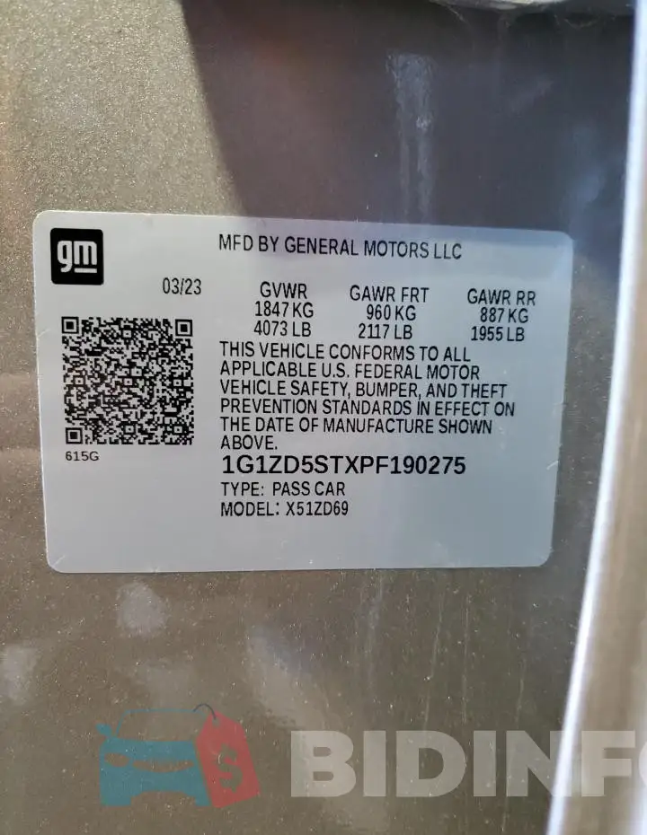 1G1ZD5STXPF190275 Photo# 13