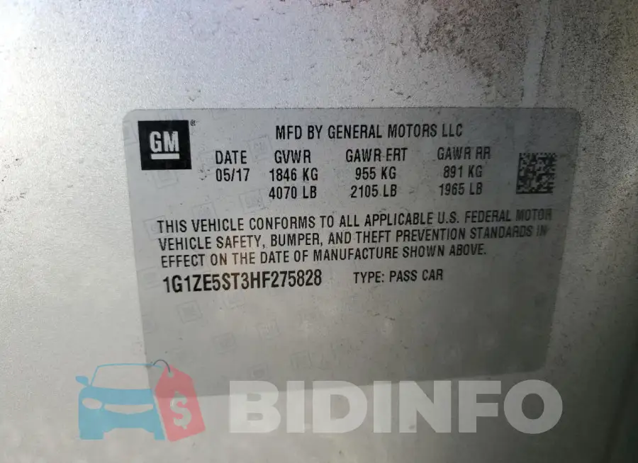 1G1ZE5ST3HF275828 Photo# 12