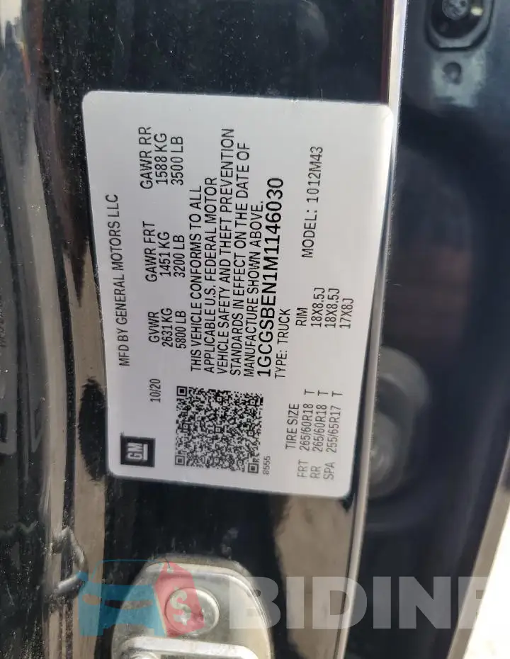 1GCGSBEN1M1146030 Photo# 12