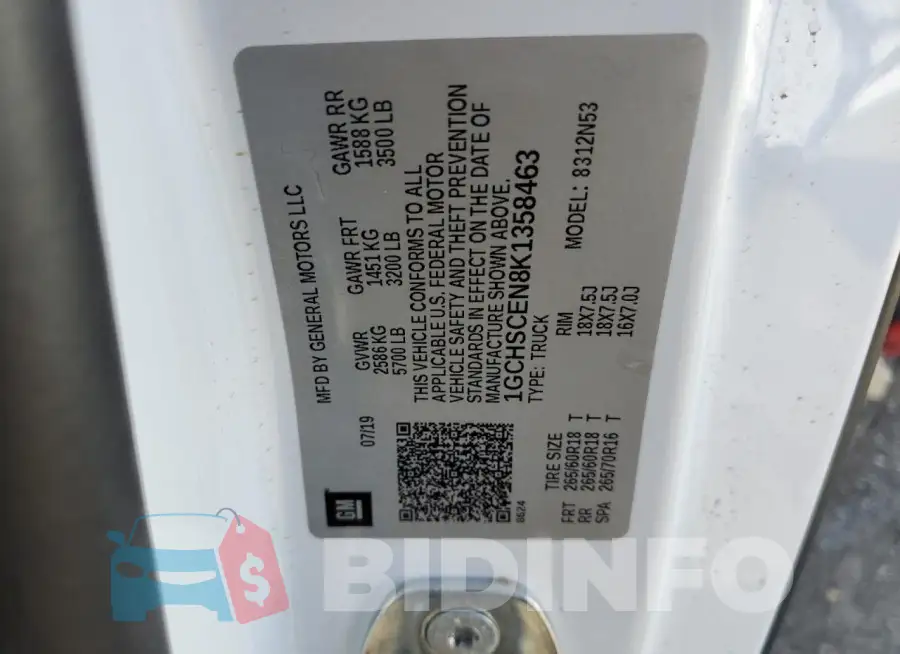 1GCHSCEN8K1358463 Photo# 12