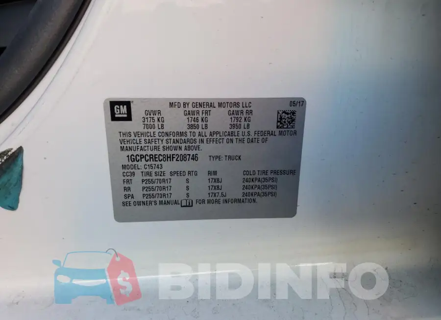 1GCPCREC8HF208746 Photo# 12