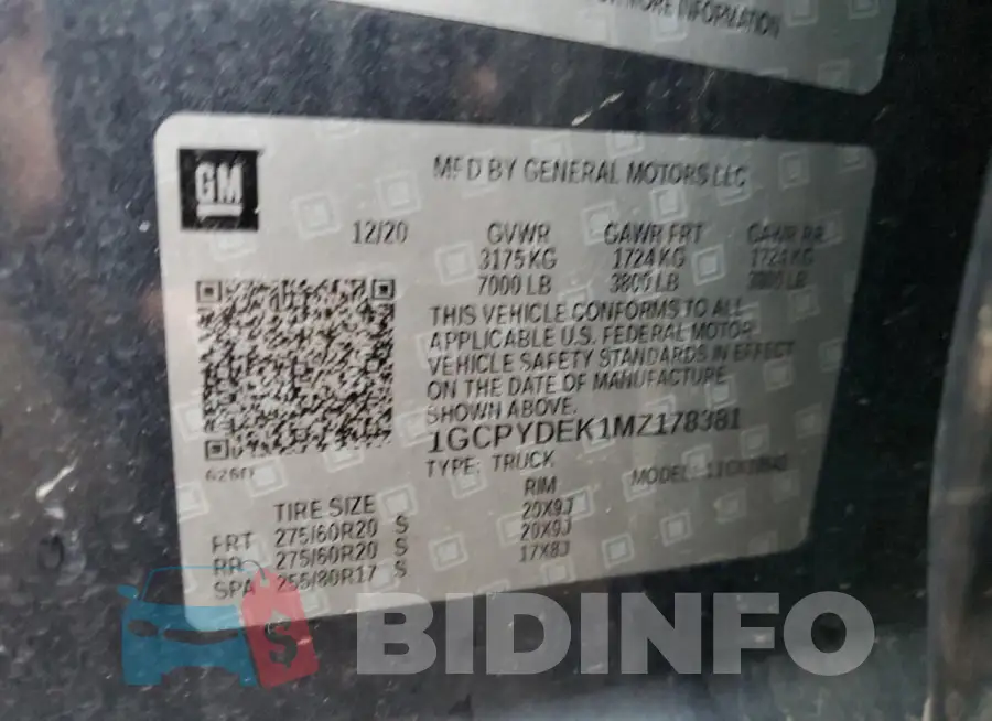 1GCPYDEK1MZ178381 Photo# 12