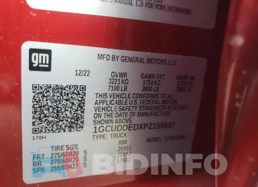1GCUDDEDXPZ159557 Photo# 12