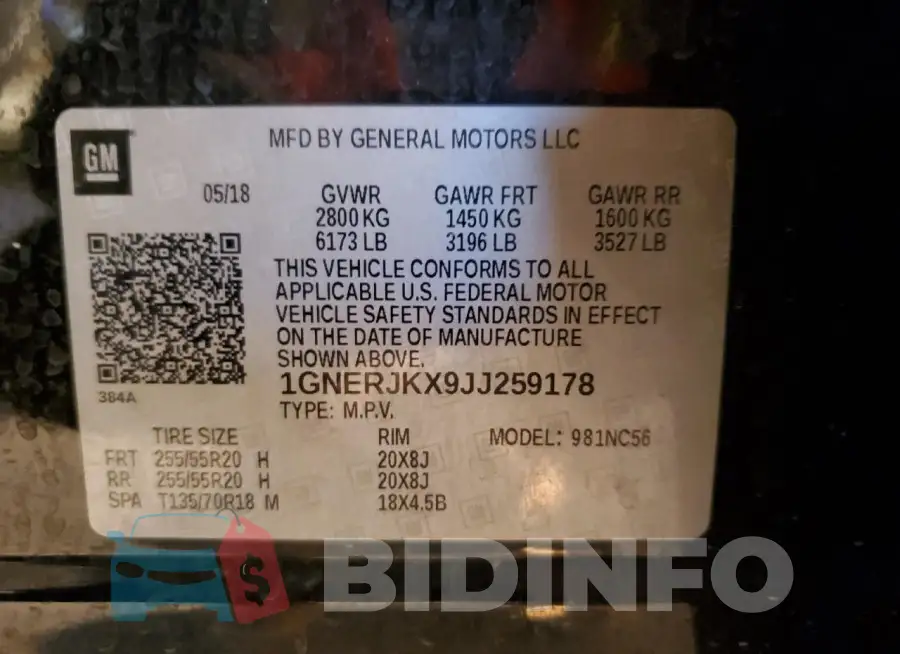 1GNERJKX9JJ259178 Photo# 13