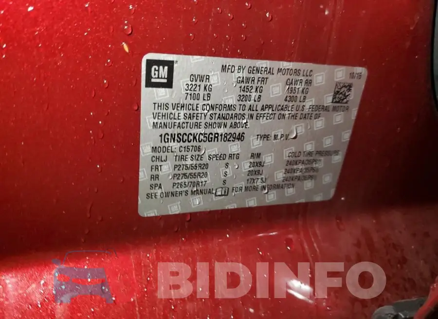 1GNSCCKC5GR182946 Photo# 13