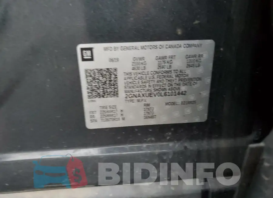 2GNAXUEV0L6101442 Photo# 13