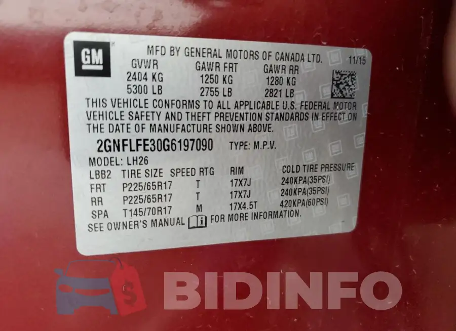 2GNFLFE30G6197090 Photo# 14