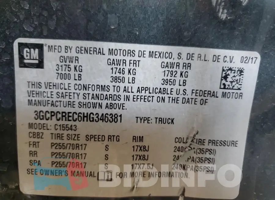 3GCPCREC6HG346381 Photo# 12