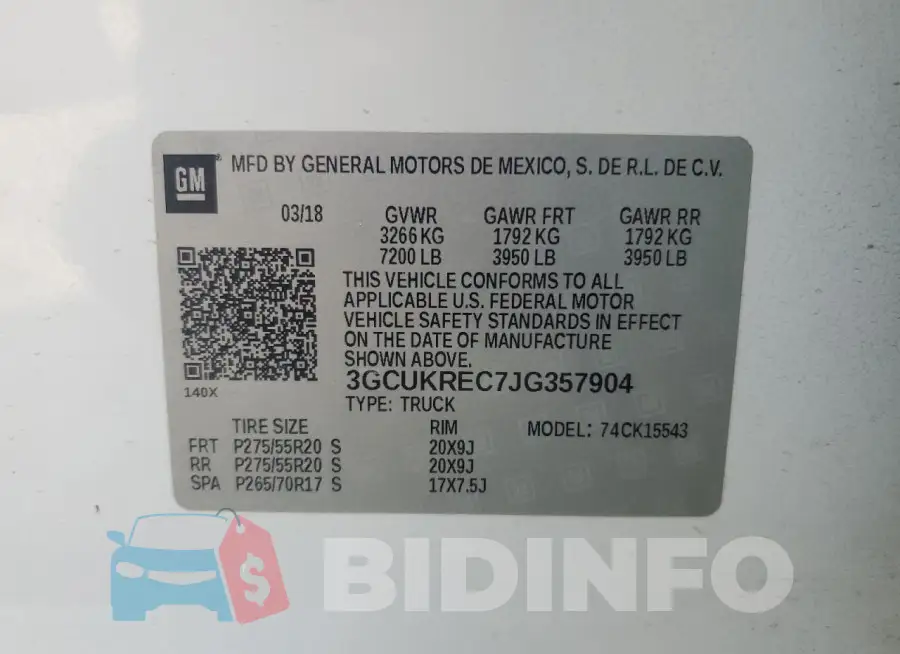 3GCUKREC7JG357904 Photo# 12