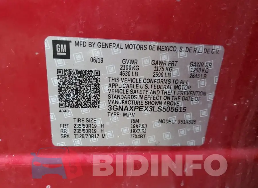 3GNAXPEX3LS505615 Photo# 13