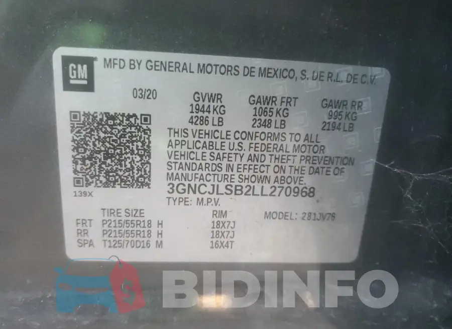 3GNCJLSB2LL270968 Photo# 13
