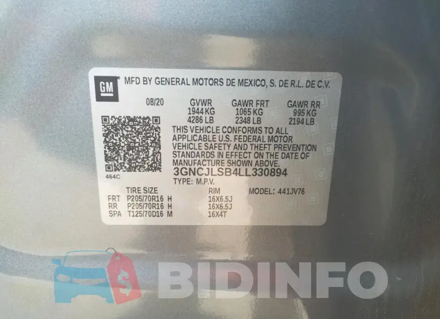 3GNCJLSB4LL330894 Photo# 12