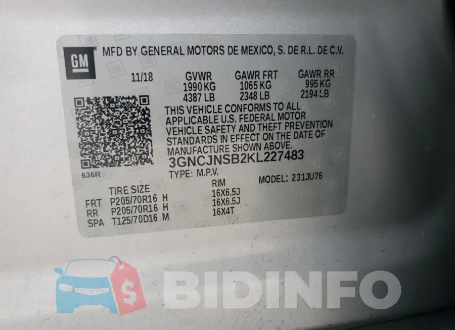 3GNCJNSB2KL227483 Photo# 13