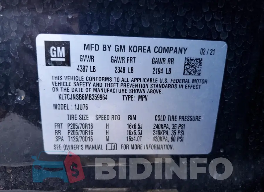 KL7CJNSB6MB359964 Photo# 13