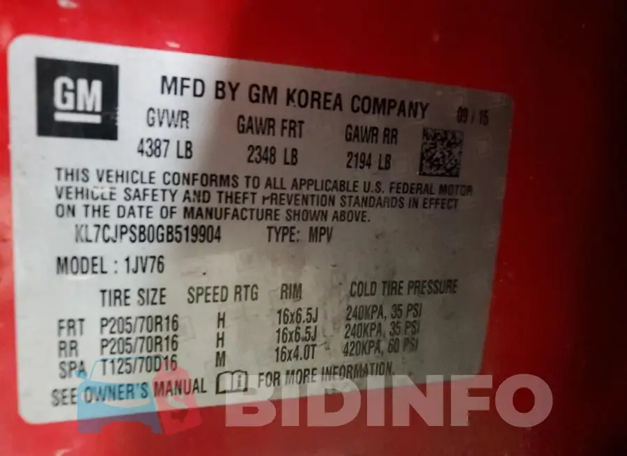 KL7CJPSB0GB519904 Photo# 12