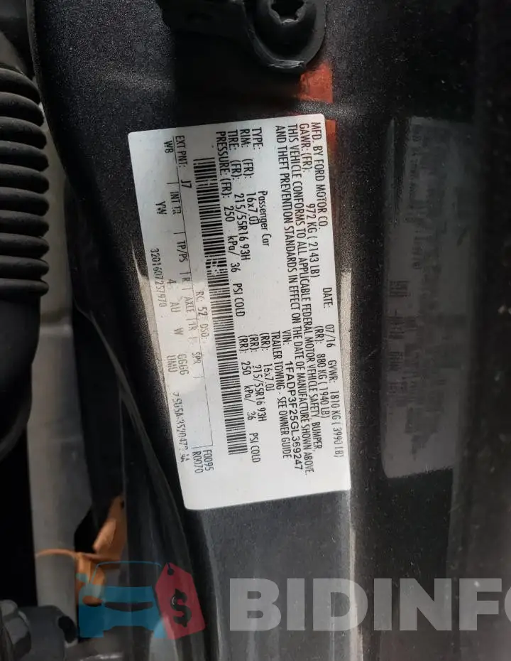 1FADP3F25GL369247 Photo# 12