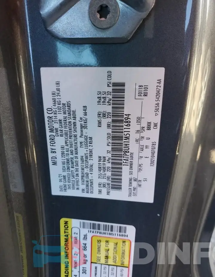 1FATP8UH1M5116894 Photo# 12