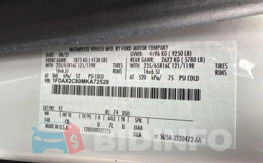 1FDAX2C80MKA72528 Photo# 10