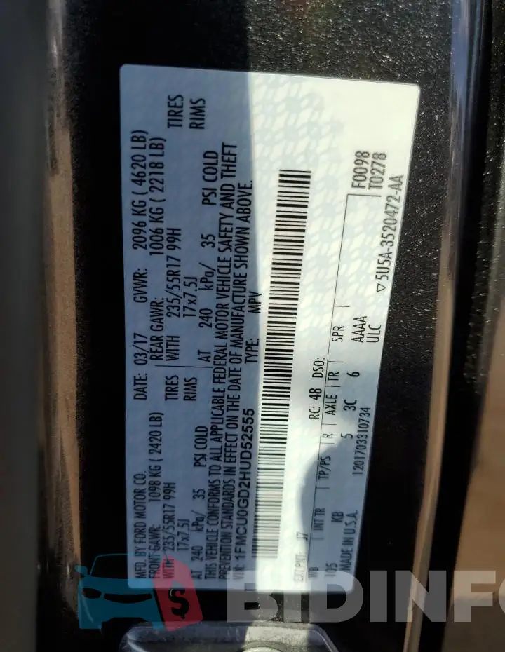 1FMCU0GD2HUD52555 Photo# 13