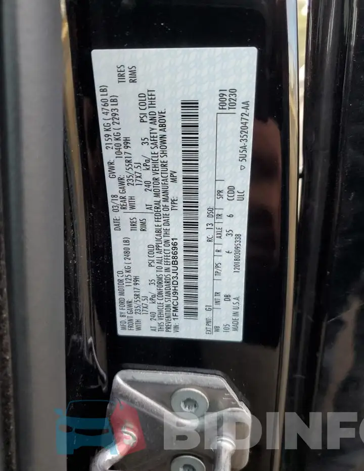 1FMCU9HD3JUB86961 Photo# 12