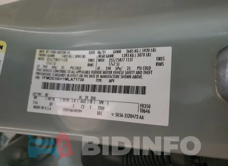 1FMDE5BH1MLA71730 Photo# 13