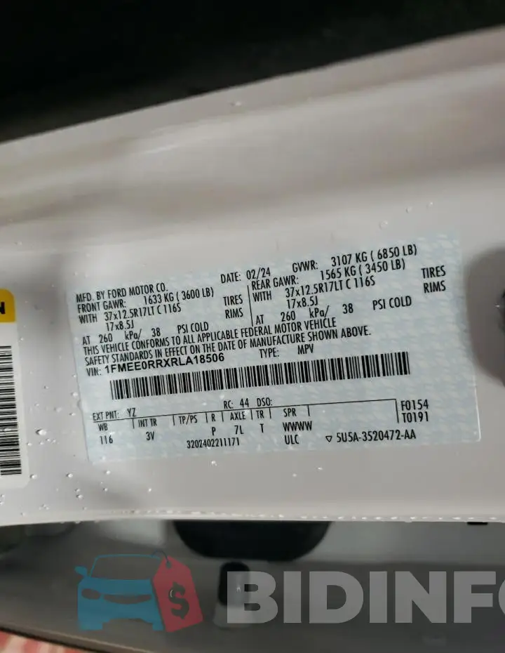 1FMEE0RRXRLA18506 Photo# 14