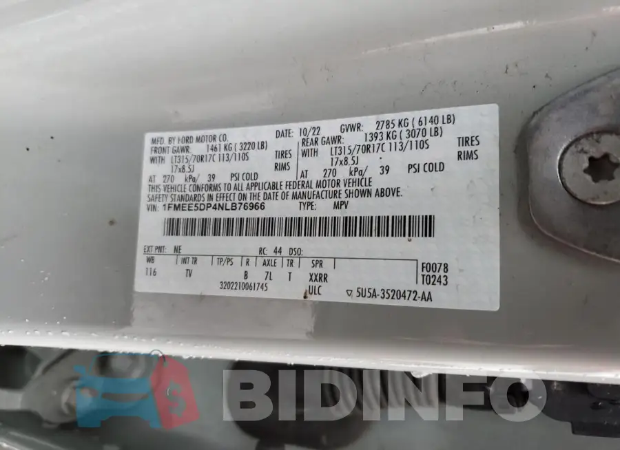 1FMEE5DP4NLB76966 Photo# 13