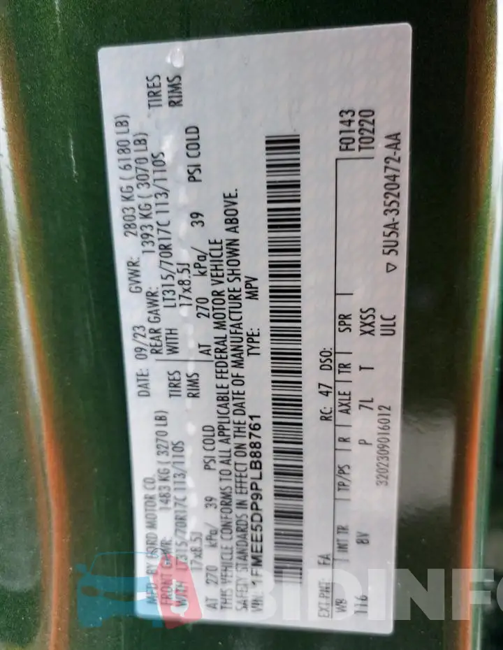 1FMEE5DP9PLB88761 Photo# 14