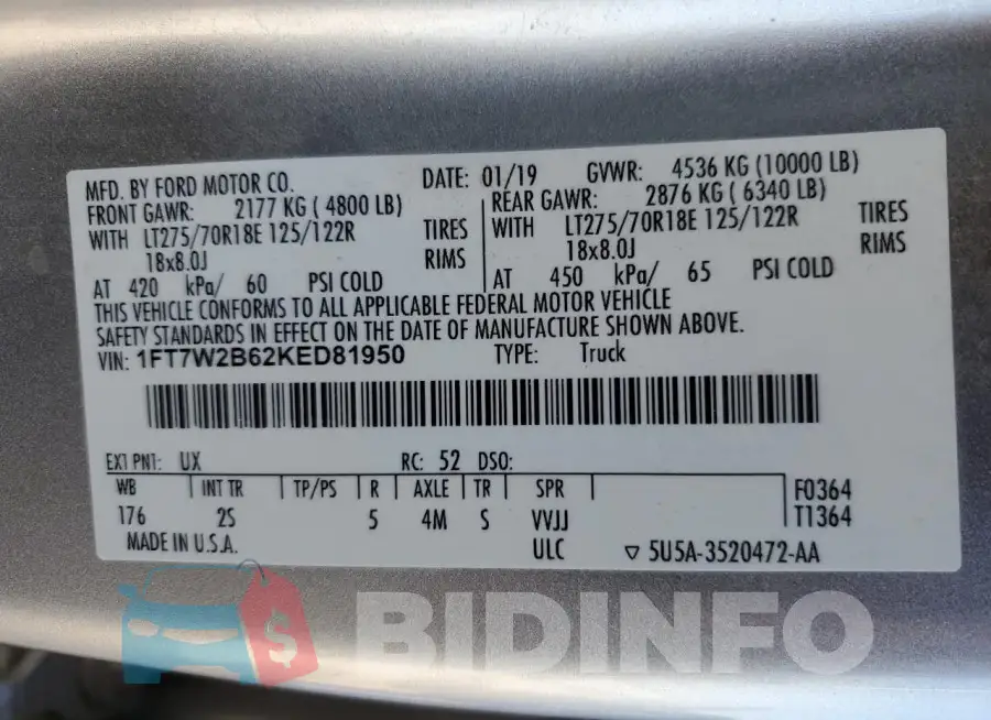 1FT7W2B62KED81950 Photo# 13