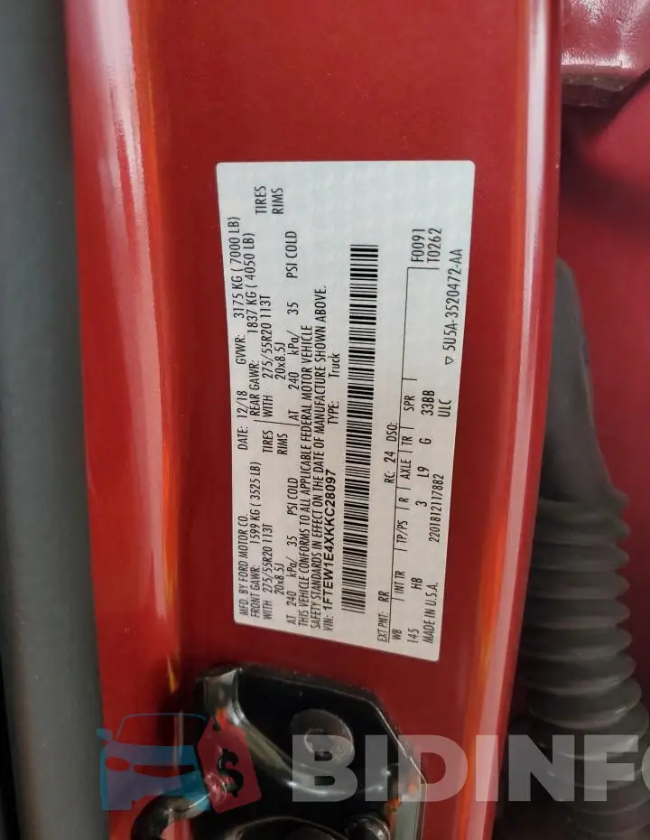 1FTEW1E4XKKC28097 Photo# 12