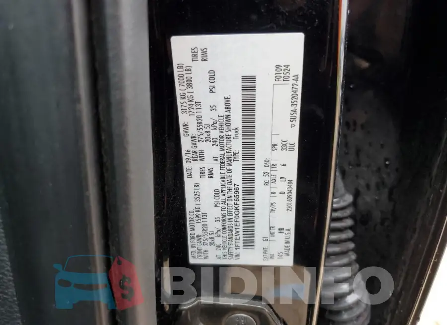1FTEW1EF0GKF65967 Photo# 12