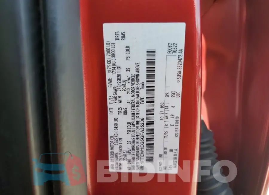 1FTEW1EG5GFA35236 Photo# 12