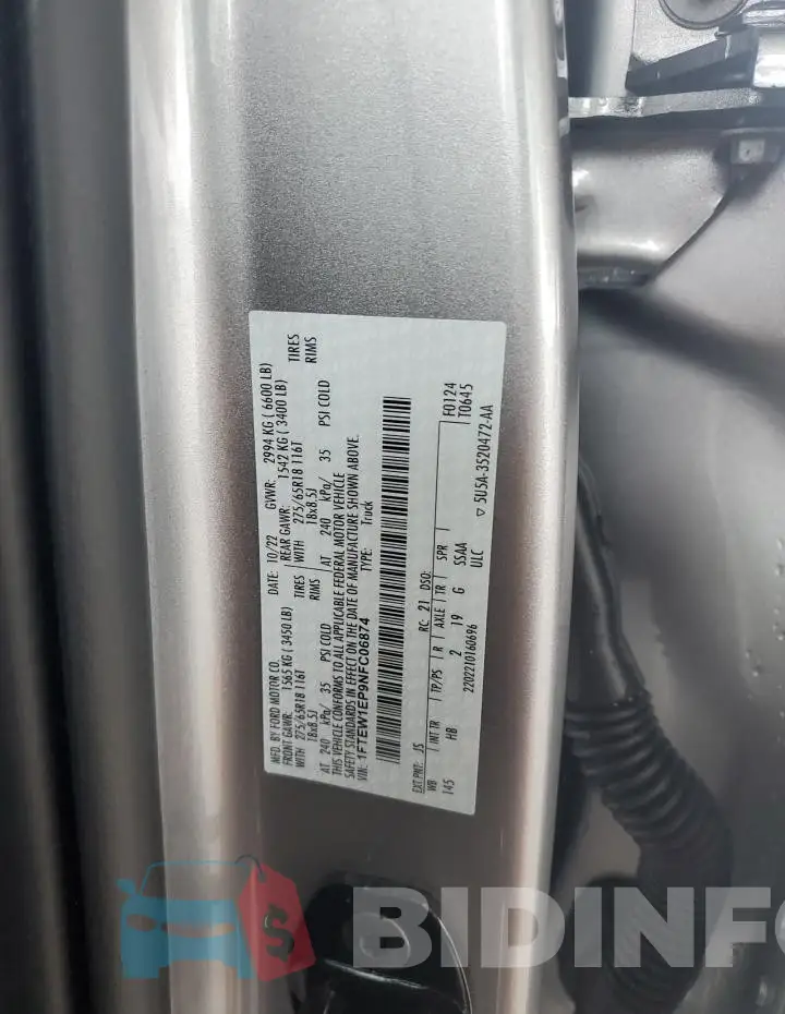 1FTEW1EP9NFC06874 Photo# 12