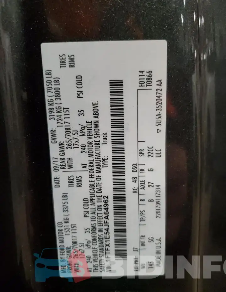 1FTFX1E54JFA64962 Photo# 12