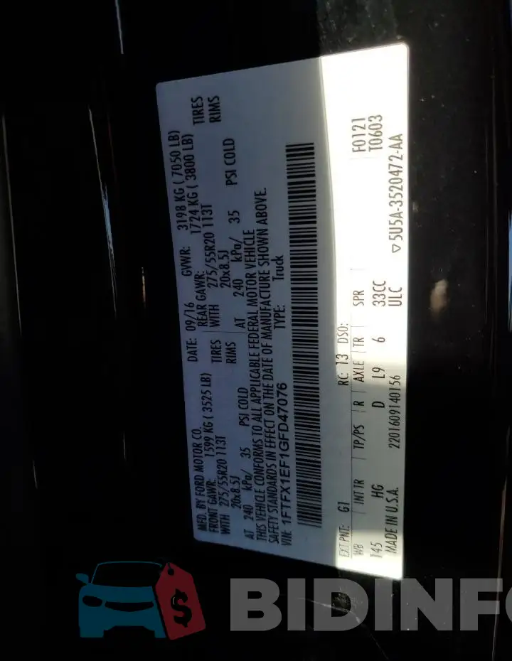 1FTFX1EF1GFD47076 Photo# 12