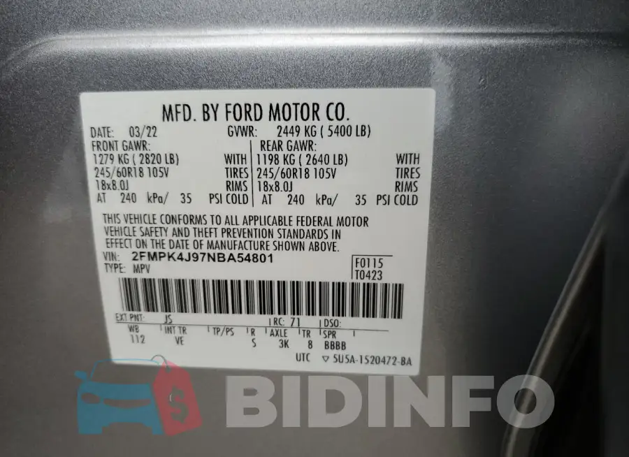 2FMPK4J97NBA54801 Photo# 13