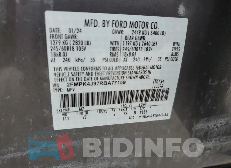 2FMPK4J97RBA77159 Photo# 13