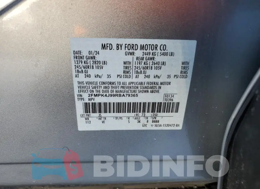 2FMPK4J99RBA79365 Photo# 12
