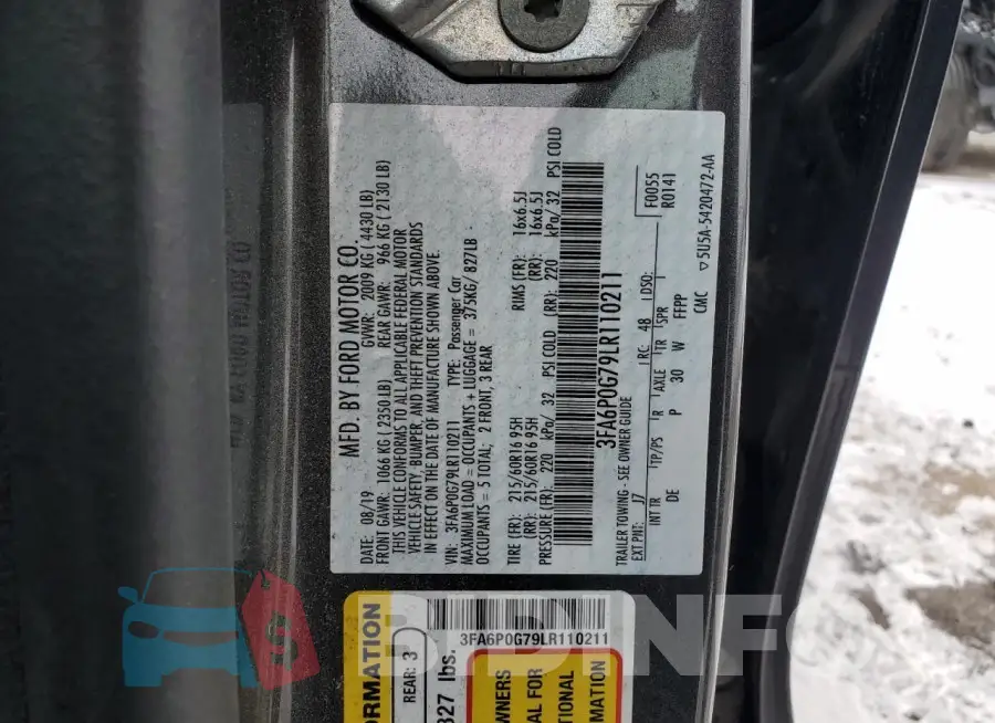 3FA6P0G79LR110211 Photo# 12