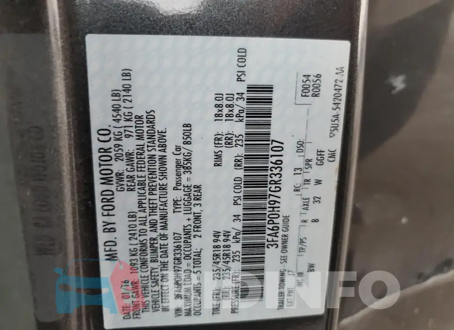 3FA6P0H97GR336107 Photo# 12