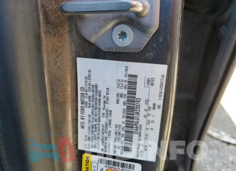 3FA6P0LU1JR220193 Photo# 12