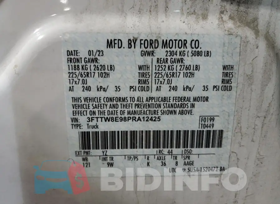 3FTTW8E98PRA12425 Photo# 13