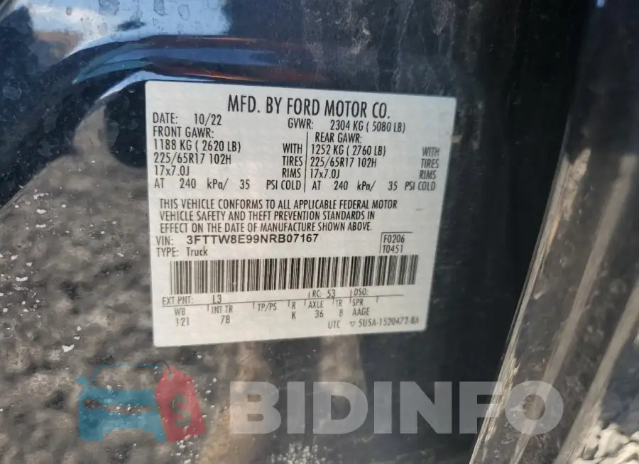 3FTTW8E99NRB07167 Photo# 12
