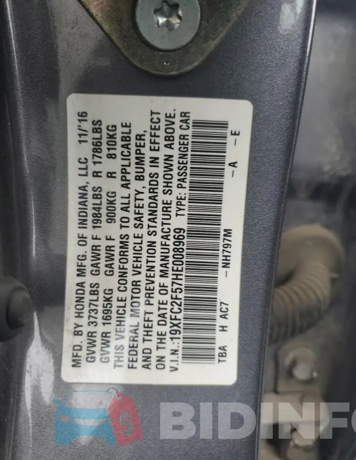 19XFC2F57HE008969 Photo# 12