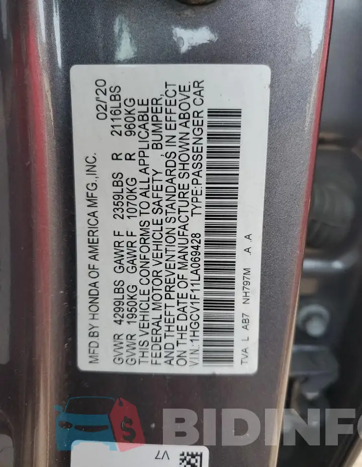 1HGCV1F11LA069428 Photo# 12