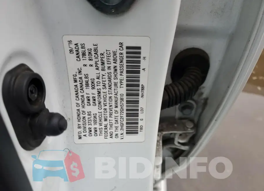 2HGFC2F72GH575810 Photo# 12