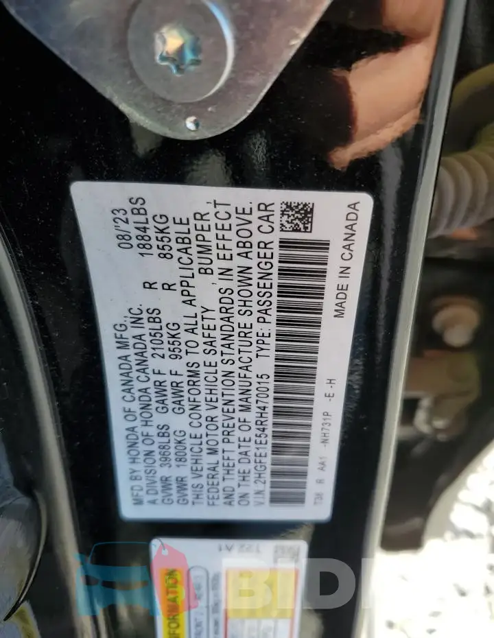 2HGFE1E54RH470015 Photo# 12