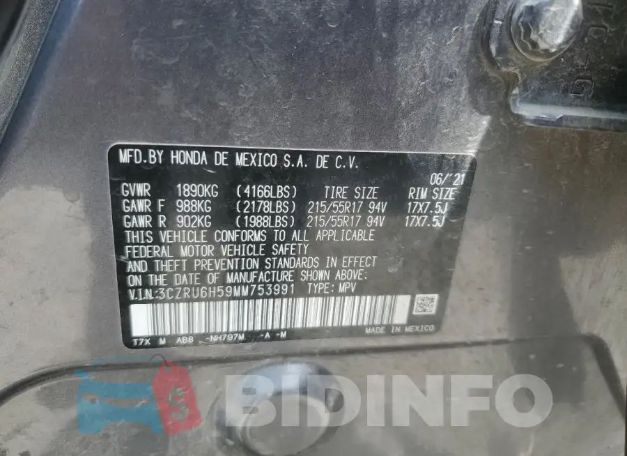 3CZRU6H59MM753991 Photo# 13
