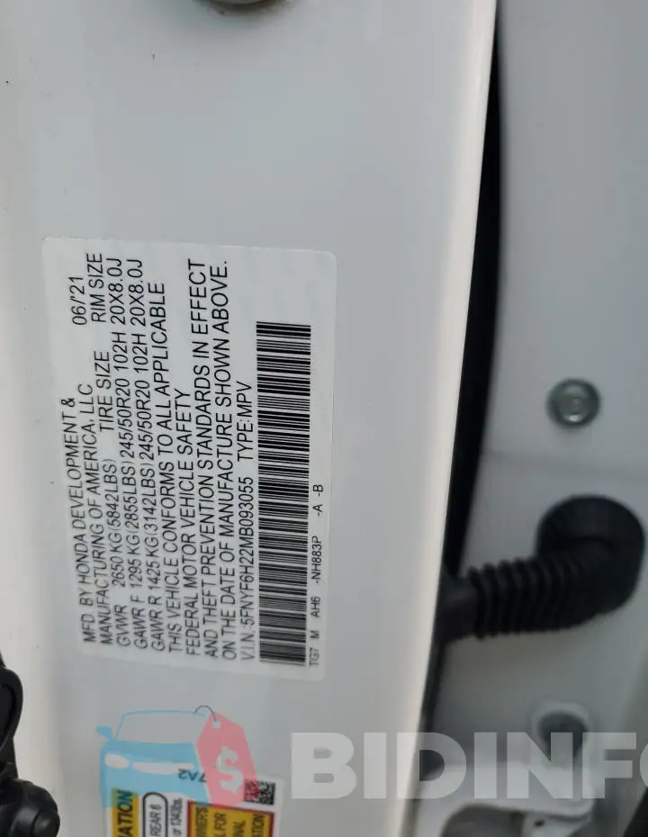 5FNYF6H22MB093055 Photo# 13